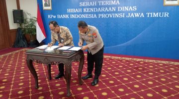 Dukung Tugas Polri Bank Indonesia Jatim Hibahkan 3 Unit Ranmor